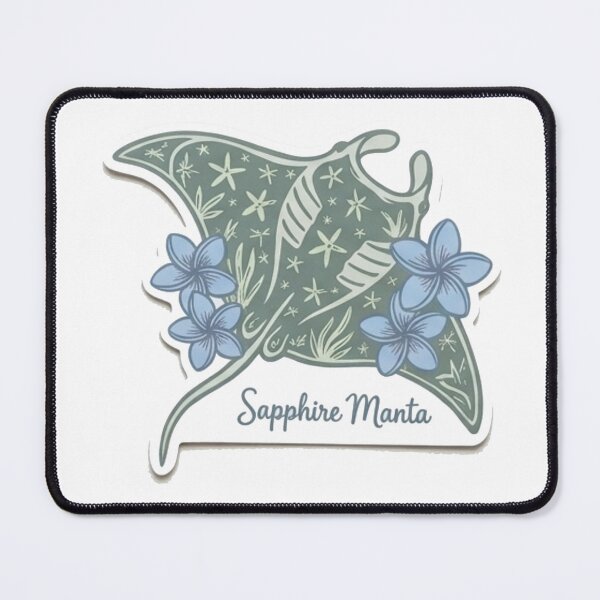 Item preview, Sapphire Manta Aesthetic Manta Ray Ocean Illustration designed and sold by Mialunaa.