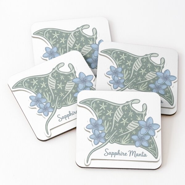 Item preview, Sapphire Manta Aesthetic Manta Ray Ocean Illustration designed and sold by Mialunaa.