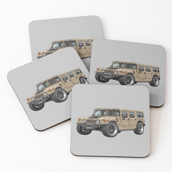 Item preview, Custom Hummer H1 Alpha Wagon Lowered Tan Street Truck Illustration designed and sold by Motorline44.