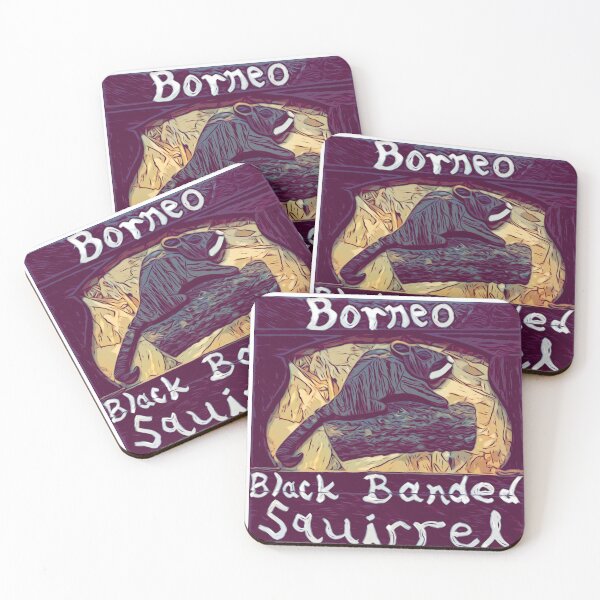 Item preview, Borneo Black Banded Squirrel on Branch Intarsia designed and sold by Jonathan's Nature Crafts.