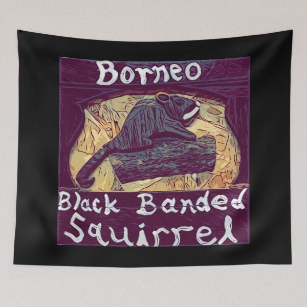 Item preview, Borneo Black Banded Squirrel on Branch Intarsia designed and sold by Jonathan's Nature Crafts.