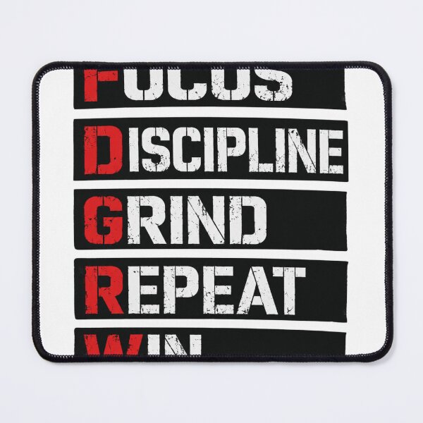 Item preview, Focus Discipline Grind Repeat Win Gym Motivation Fitness Quote designed and sold by Digistore1221.