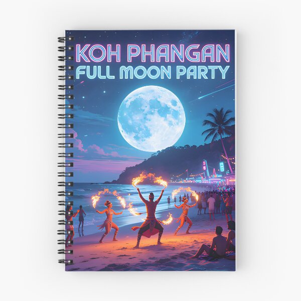 Item preview, Full Moon Party Koh Phangan Thailand – Retro Sunset Travel Poster designed and sold by Spirit of Siam.