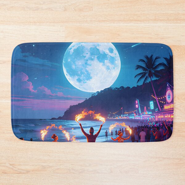 Item preview, Full Moon Party Koh Phangan Thailand – Retro Sunset Travel Poster designed and sold by Spirit of Siam.