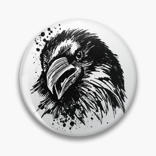 Item preview, Raven Ink Wildlife Portrait designed and sold by Inkversed.