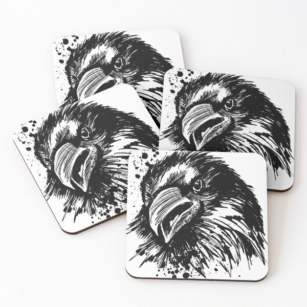 Item preview, Raven Ink Wildlife Portrait designed and sold by Inkversed.