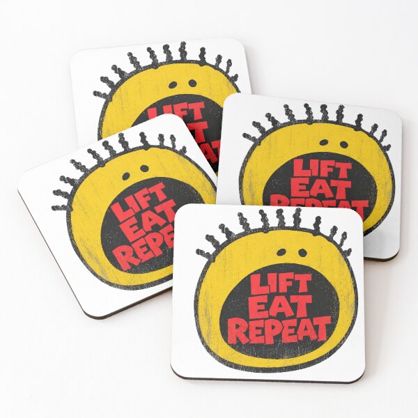 Item preview, Lift Eat Repeat Funny Yellow Face Gym Motivation Design designed and sold by Digistore1221.