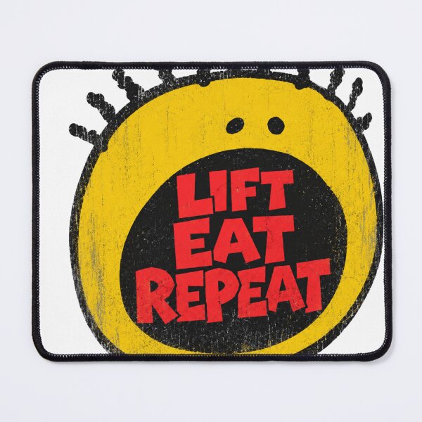 Item preview, Lift Eat Repeat Funny Yellow Face Gym Motivation Design designed and sold by Digistore1221.