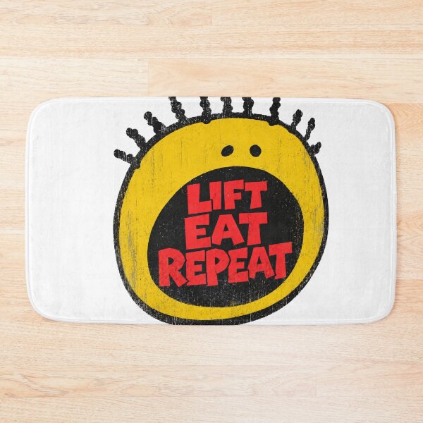 Item preview, Lift Eat Repeat Funny Yellow Face Gym Motivation Design designed and sold by Digistore1221.