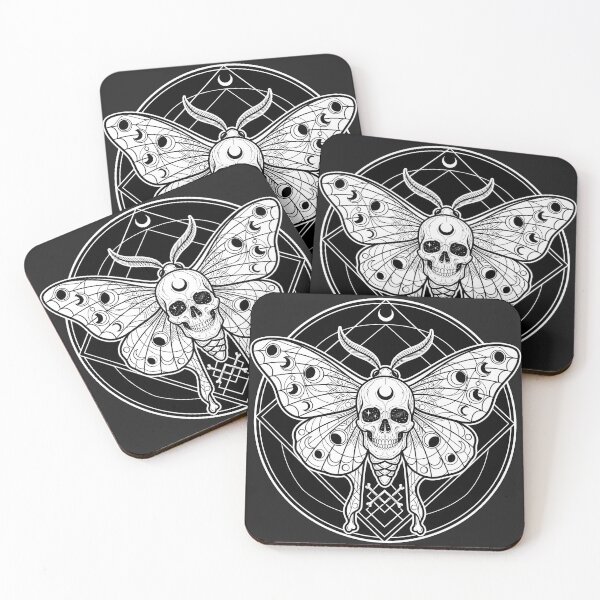 Item preview, Head Moth Skull Sacred Geometry Moon Phases Occult designed and sold by MisteryDesigner.
