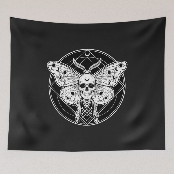 Item preview, Head Moth Skull Sacred Geometry Moon Phases Occult designed and sold by MisteryDesigner.