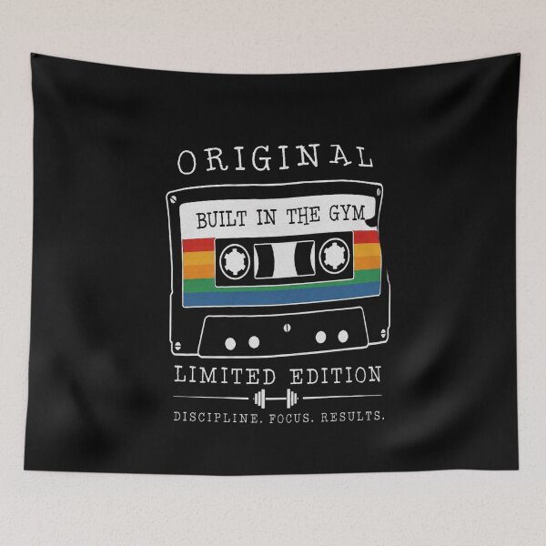 Item preview, Original Built in the Gym Retro Cassette Tape Fitness Design designed and sold by Digistore1221.