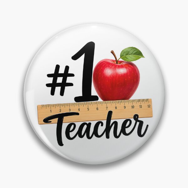 Item preview, #1 Teacher – Apple & Ruler Teacher Appreciation Gift designed and sold by Stubblejumper Artworks.