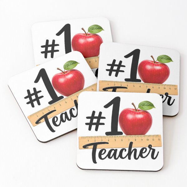 Item preview, #1 Teacher – Apple & Ruler Teacher Appreciation Gift designed and sold by Stubblejumper Artworks.