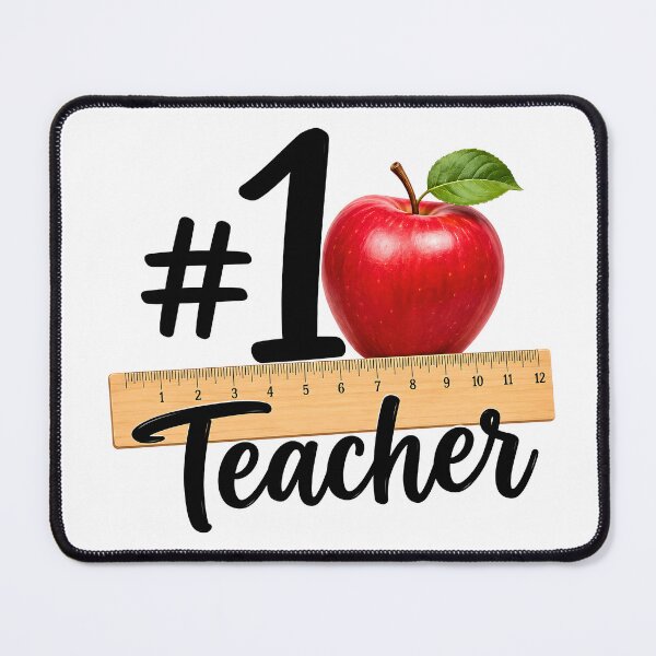 Item preview, #1 Teacher – Apple & Ruler Teacher Appreciation Gift designed and sold by Stubblejumper Artworks.