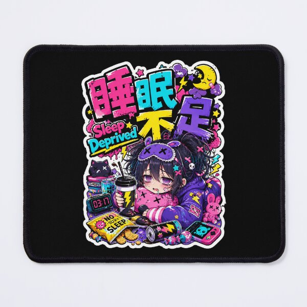 Item preview, Sleep Deprived Japanese Kanji Pop Art (睡眠不足) - No Sleep Kawaii Design designed and sold by Japan-kanji-ya.
