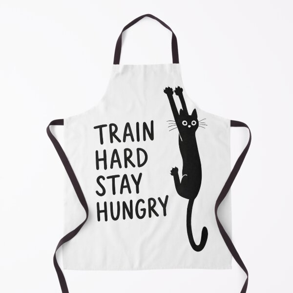 Item preview, Train Hard Stay Hungry Funny Black Cat Gym Motivation Design designed and sold by Digistore1221.