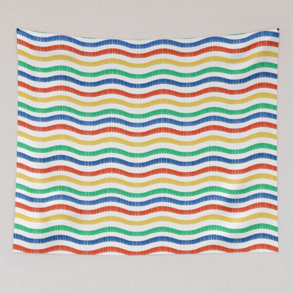 Item preview, Colorful Garland Strands in Blue Red Yellow Green on White designed and sold by ArtyFridgees.