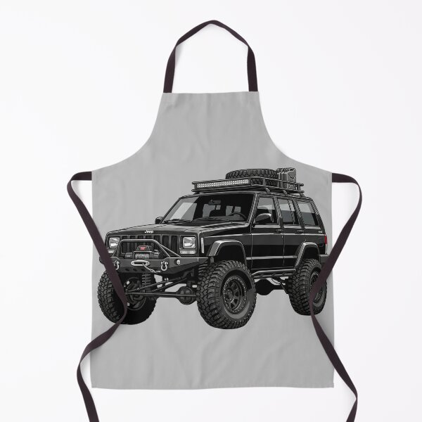 Item preview, Custom Jeep Cherokee XJ Overlanding Lifted Black 4x4 SUV Illustration designed and sold by Motorline44.