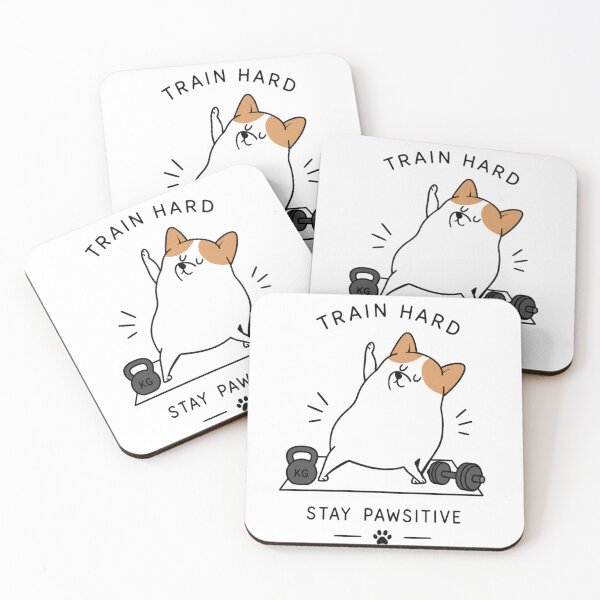 Item preview, Train Hard Stay Pawsitive Funny Corgi Dog Gym Motivation designed and sold by Digistore1221.