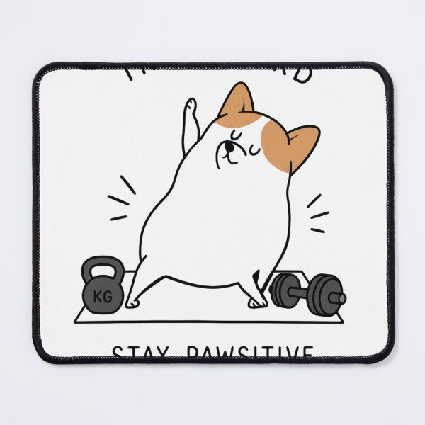 Item preview, Train Hard Stay Pawsitive Funny Corgi Dog Gym Motivation designed and sold by Digistore1221.