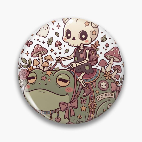 Item preview, orned Skeleton Riding Giant Magical Toad Cottagecore Frog designed and sold by MisteryDesigner.