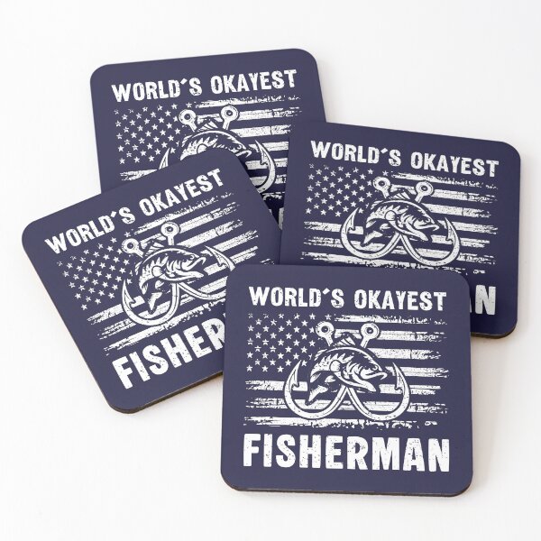 Item preview, Worlds Okayest Fisherman Vintage American Flag Bass Fishing designed and sold by Dmetalx Art Apparel.
