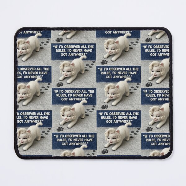 Item preview, Marilyn Monroe Inspired Fun Wool Design - Marilyn "White Cat" Monroe - "IF I’D OBSERVED ALL THE RULES, I’D NEVER HAVE GOT ANYWHERE" Quote designed and sold by Donsean22.