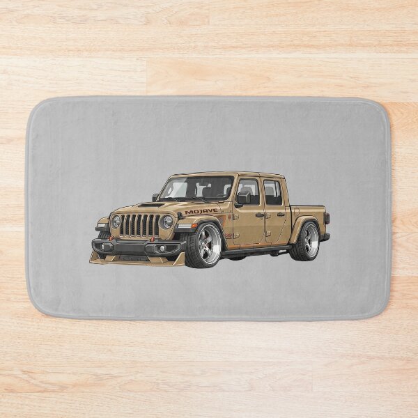 Artikelvorschau, Illustration eines tiefergelegten, beigen Jeep Gladiator Mojave Sport Trucks entworfen und verkauft von Motorline44.