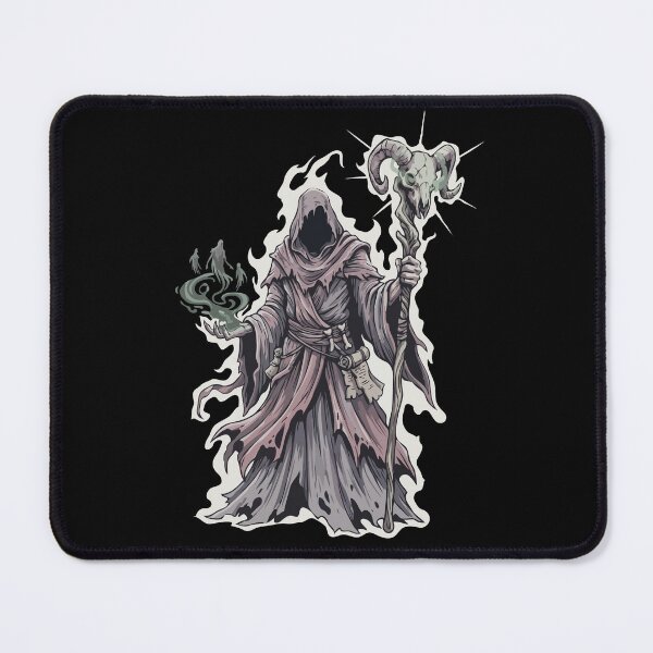 Item preview, Necromancer Wizard with Horned Ram Skull Staff designed and sold by Gkinoki.
