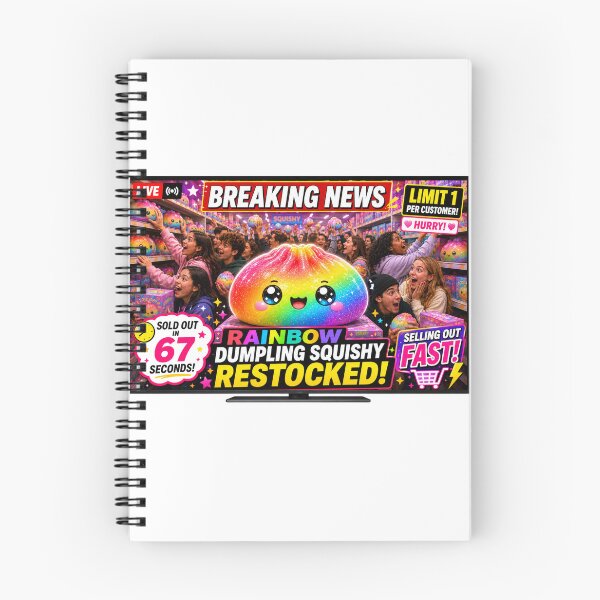 Item preview, Breaking News: Rainbow Dumpling Squishy Restocked | Funny Collector Meme | Kawaii Toy Design designed and sold by lukes designs.