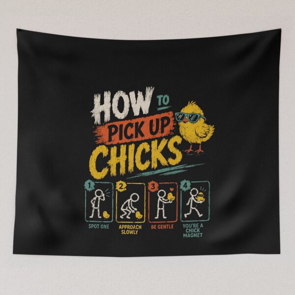 Item preview, How To Pick Up Chicks Funny Dating Chicken Humor designed and sold by HumansStuck12.