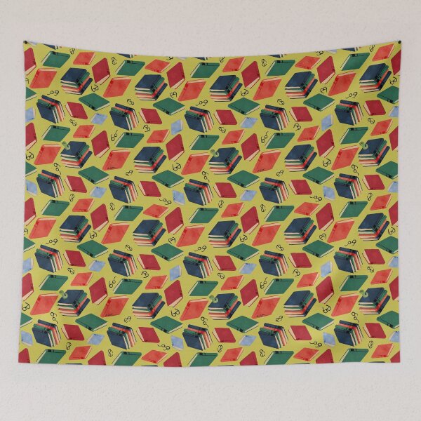 Item preview, Colorful Book Lover Pattern with Reading Glasses designed and sold by studioaudrea.