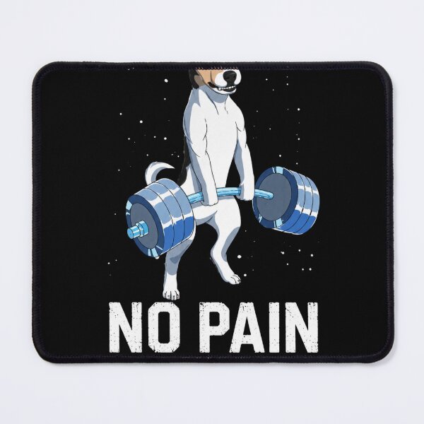 Item preview, No Pain Just Gainz Funny Dog Weightlifting Gym Motivation designed and sold by Digistore1221.