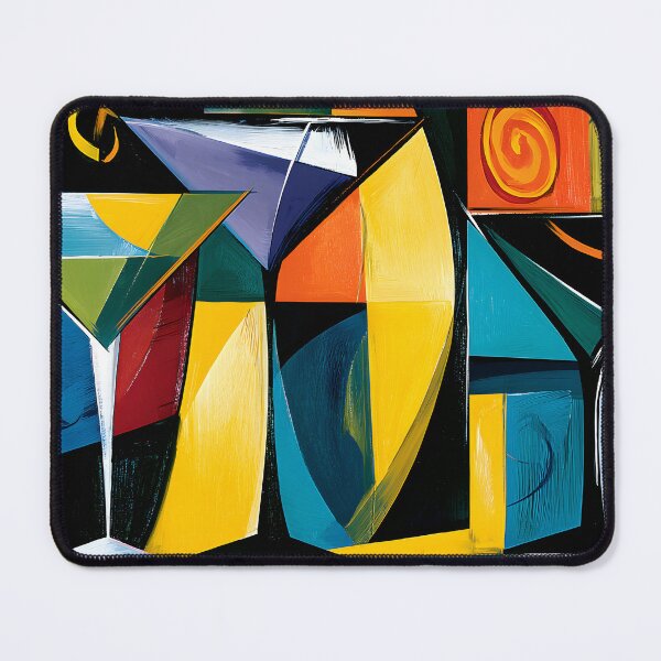 Item preview, Martini Glasses in Geometric Harmony - Bold Abstract Forms and Vibrant Cocktail Style designed and sold by OlfactoART Studio.