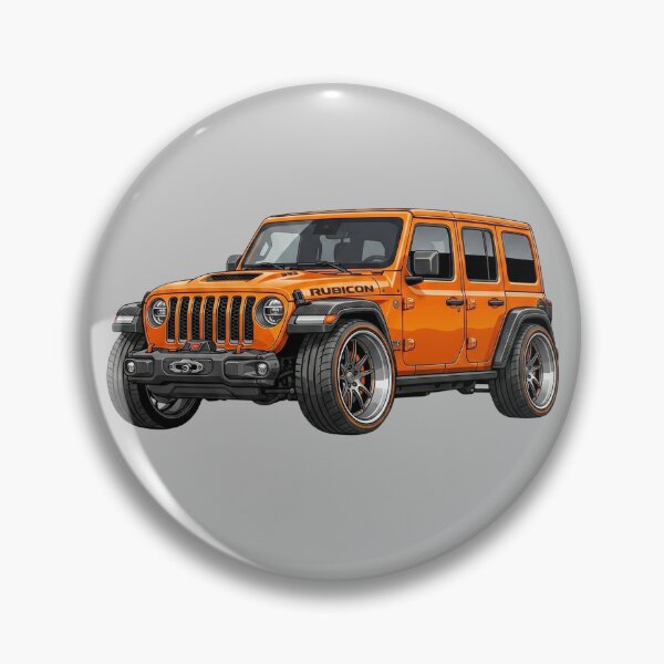 Item preview, Custom Jeep Wrangler JL Rubicon Lowered Orange 4x4 SUV Illustration designed and sold by Motorline44.