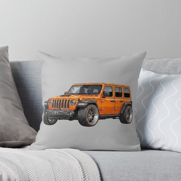 Item preview, Custom Jeep Wrangler JL Rubicon Lowered Orange 4x4 SUV Illustration designed and sold by Motorline44.