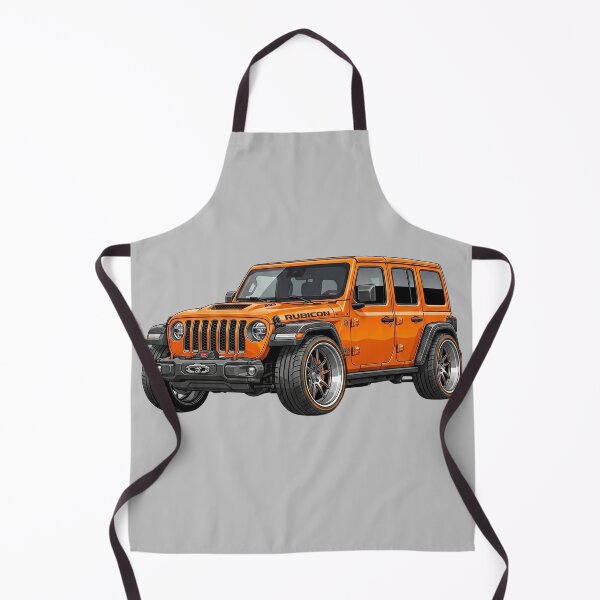 Item preview, Custom Jeep Wrangler JL Rubicon Lowered Orange 4x4 SUV Illustration designed and sold by Motorline44.