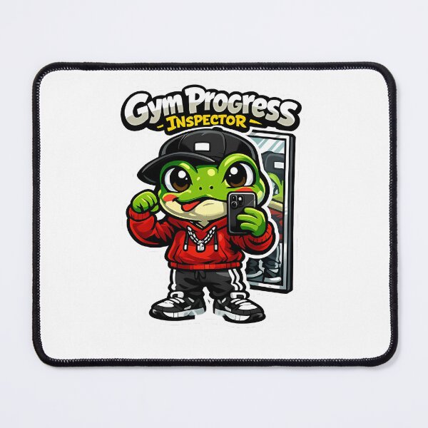 Item preview, Gym Progress Inspector Frog – Funny Gym Mirror Selfie Design designed and sold by Aesthicer.