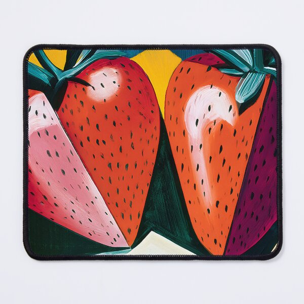 Item preview, Twin Strawberries in Vibrant Contrast - Bold Color Rich Texture and Contemporary Charm designed and sold by OlfactoART Studio.