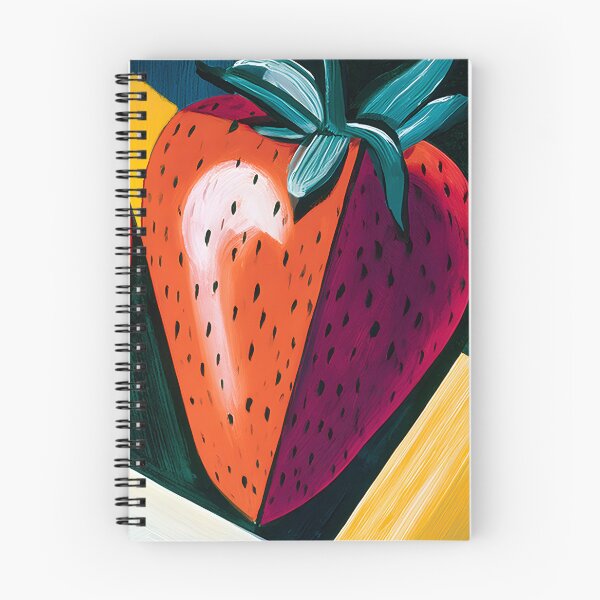 Item preview, Twin Strawberries in Vibrant Contrast - Bold Color Rich Texture and Contemporary Charm designed and sold by OlfactoART Studio.