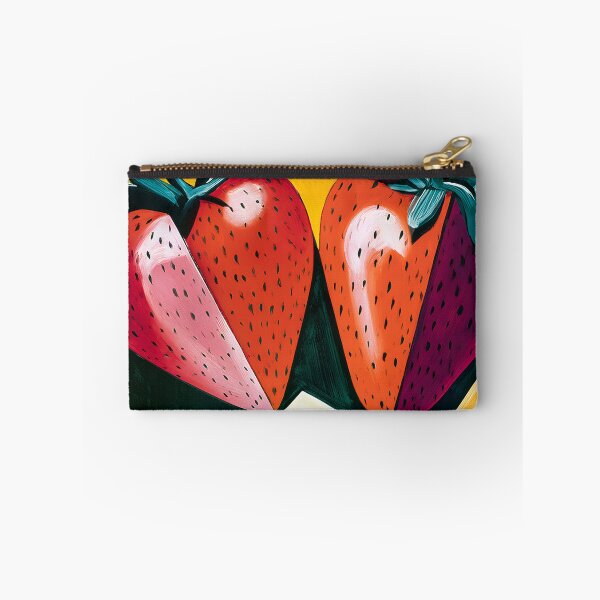 Item preview, Twin Strawberries in Vibrant Contrast - Bold Color Rich Texture and Contemporary Charm designed and sold by OlfactoART Studio.