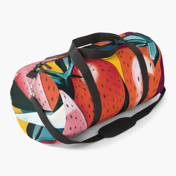 Item preview, Twin Strawberries in Vibrant Contrast - Bold Color Rich Texture and Contemporary Charm designed and sold by OlfactoART Studio.