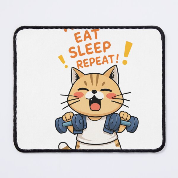 Item preview, Train Eat Sleep Repeat Funny Cat Gym Motivation Cute Design designed and sold by Digistore1221.