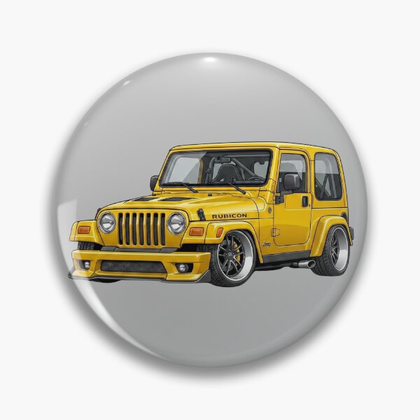 Item preview, Custom Jeep Wrangler Yellow Lowered Slammed Street Car Illustration designed and sold by Motorline44.
