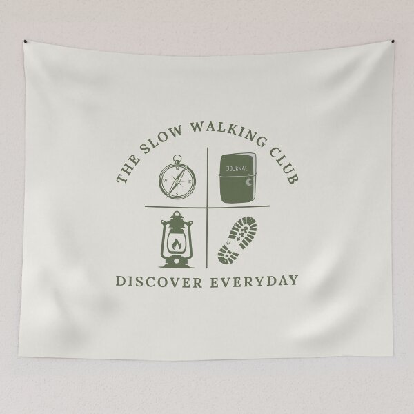 Item preview, The Slow Walking Club Discover Everyday Minimalist Nature Explorer Quote designed and sold by Digital-Thought.