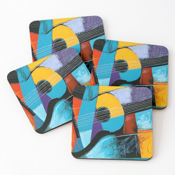 Item preview, Guitar in Bold Abstraction - Vibrant Geometric Shapes and Expressive Musical Color designed and sold by OlfactoART Studio.