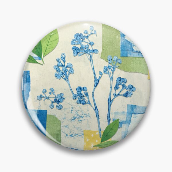 Item preview, Blue Botanical Cyanotype Collage Seamless Pattern | Whimsical Wildflower Nursery Wallpaper designed and sold by SWSandraWechner.