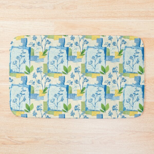 Item preview, Blue Botanical Cyanotype Collage Seamless Pattern | Whimsical Wildflower Nursery Wallpaper designed and sold by SWSandraWechner.