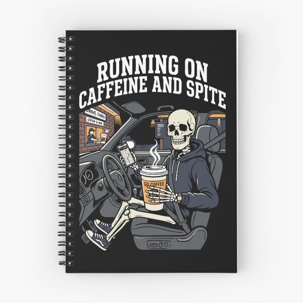 Item preview, Running On Caffeine And Spite – Funny Coffee Addict Skeleton Dark Humor Gift designed and sold by Velustro Shop.
